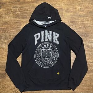 VS PINK Y2K VINTAGE RHINESTONE BLING STUDDED HOODIE LIKE NEW LARGE